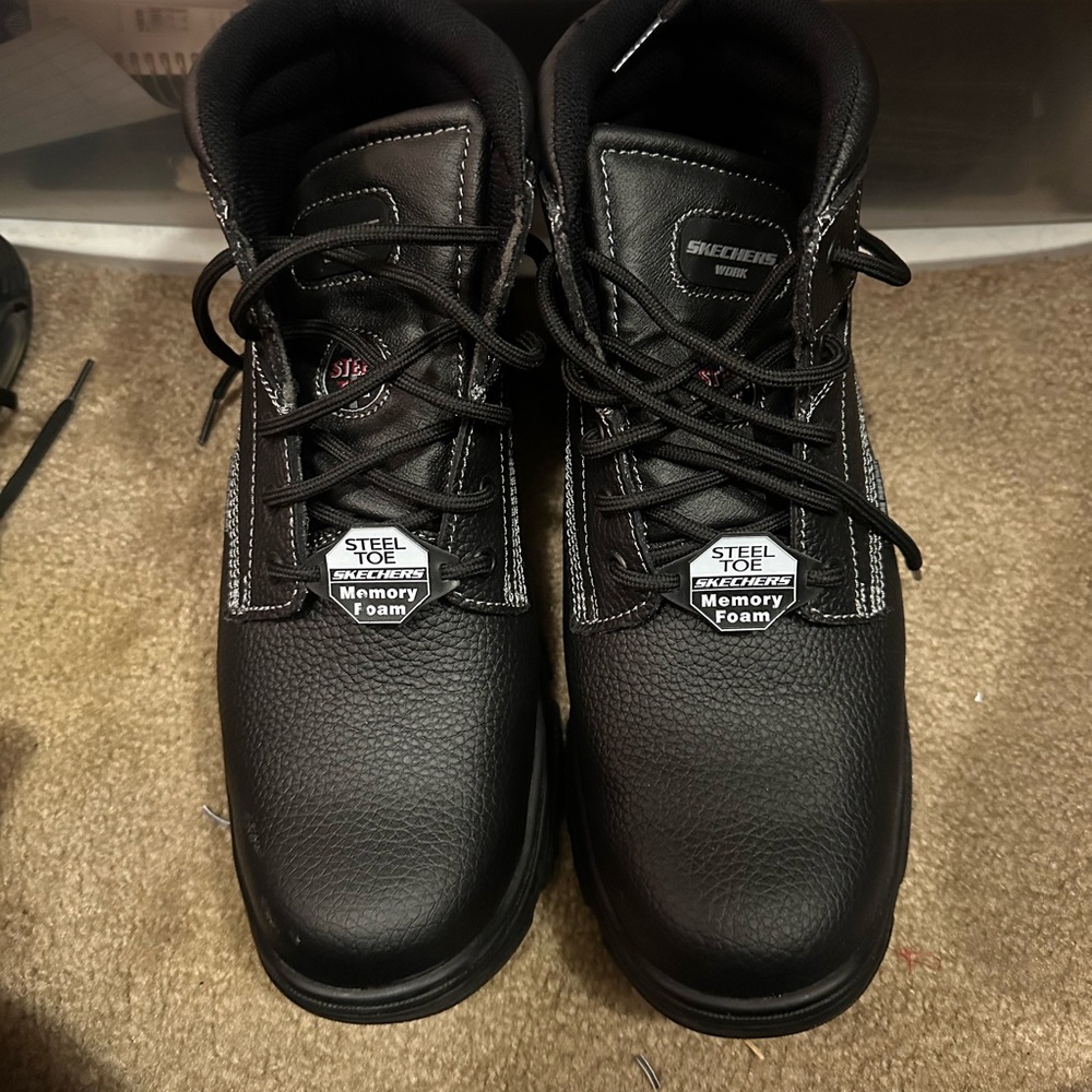 Skechers Men's Black Steel Toe Work Shoes